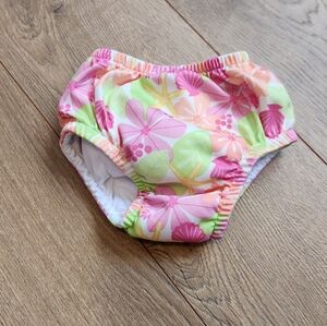 Floral Pink and Green Kids Swim Diaper